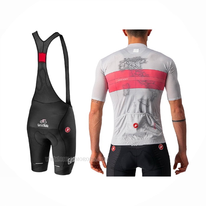2021 Ropa Ciclismo Giro d'Italia Blanco Rosa Mangas Corta y Culotte Corto